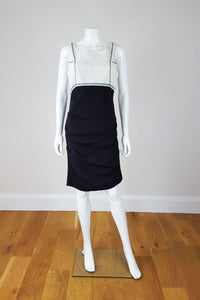 NICOLE MILLER Silk Mix Black and White Dress (S)-Nicole Miller-The Freperie