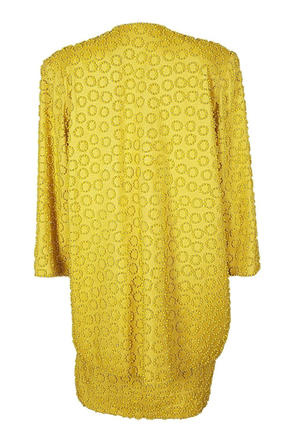 OLEG CASSINI Canary Yellow Silk Suit (s)-Oleg Cassini-The Freperie