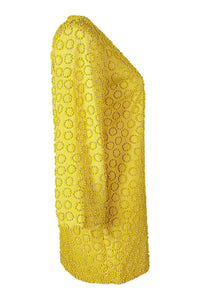 OLEG CASSINI Canary Yellow Silk Suit (s)-Oleg Cassini-The Freperie