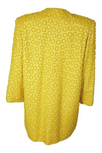 OLEG CASSINI Canary Yellow Silk Suit (s)-Oleg Cassini-The Freperie