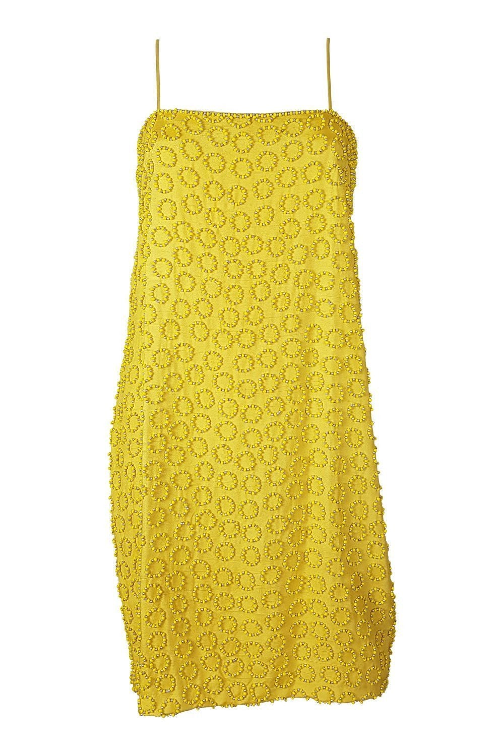 OLEG CASSINI Canary Yellow Silk Suit (s)-Oleg Cassini-The Freperie