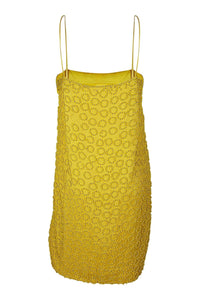 OLEG CASSINI Canary Yellow Silk Suit (s)-Oleg Cassini-The Freperie