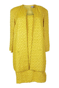 OLEG CASSINI Canary Yellow Silk Suit (s)-Oleg Cassini-The Freperie