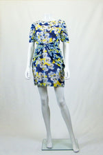 Load image into Gallery viewer, OLIVIA RUBIN Silk Pansy Print Mini Dress (UK 8)-Olivia Rubin-The Freperie
