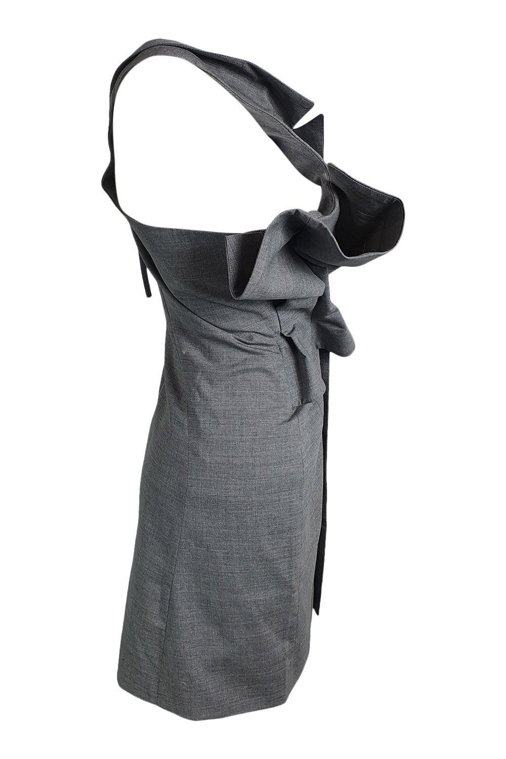 OTTOLINGER Grey Deconstructed Wool Suiting Mini Dress (FR 32 | UK 4 | US 0)-Ottolinger-The Freperie