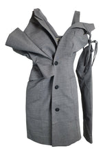 Load image into Gallery viewer, OTTOLINGER Grey Deconstructed Wool Suiting Mini Dress (FR 32 | UK 4 | US 0)-Ottolinger-The Freperie
