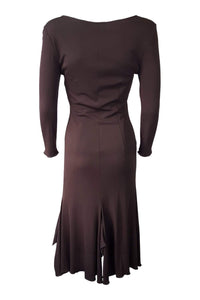 PAGANI MILANO Brown Long Sleeved Fitted Dress (UK 6)-Pagani Milano-The Freperie