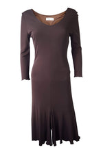 Load image into Gallery viewer, PAGANI MILANO Brown Long Sleeved Fitted Dress (UK 6)-Pagani Milano-The Freperie
