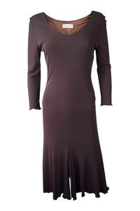 PAGANI MILANO Brown Long Sleeved Fitted Dress (UK 6)-Pagani Milano-The Freperie