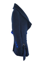 Load image into Gallery viewer, PAPER LONDON Blue Wool Rainbow Coat (UK 10)-Paper London-The Freperie
