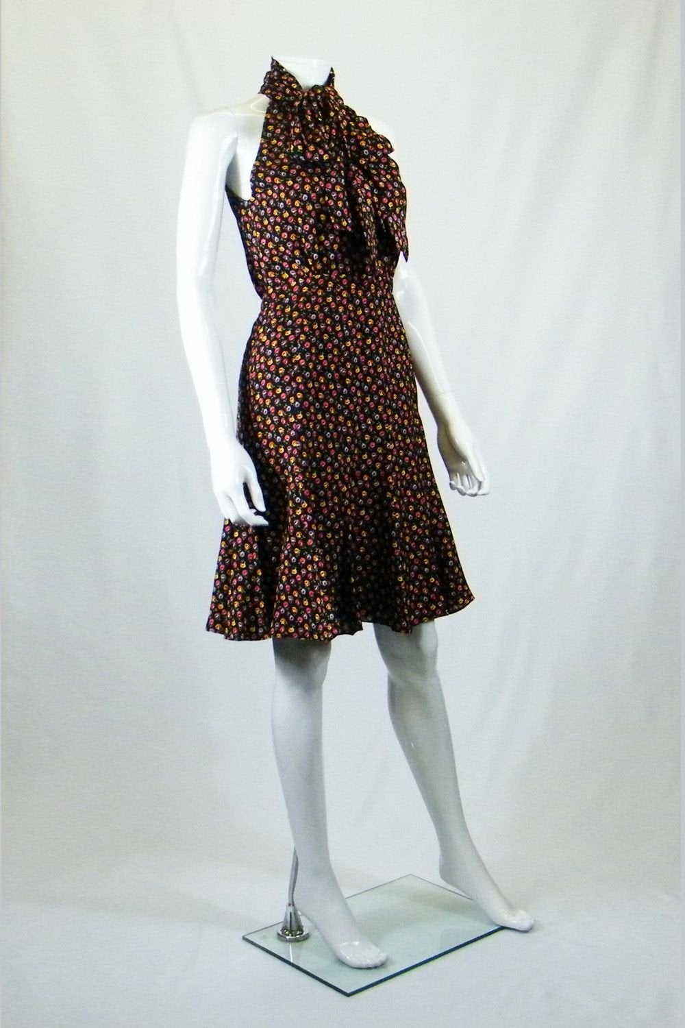 PAUL & JOE Paris Domino Polka Dot Pussy Bow Dress (UK 8)-Paul & Joe Paris-The Freperie