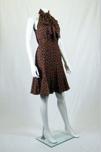 PAUL & JOE Paris Domino Polka Dot Pussy Bow Dress (UK 8)-Paul & Joe Paris-The Freperie