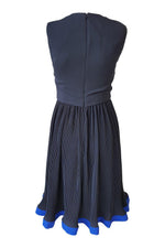 Load image into Gallery viewer, PAUL SMITH Black Blue Skater Style Pleated Dress (6)-Paul Smith-The Freperie
