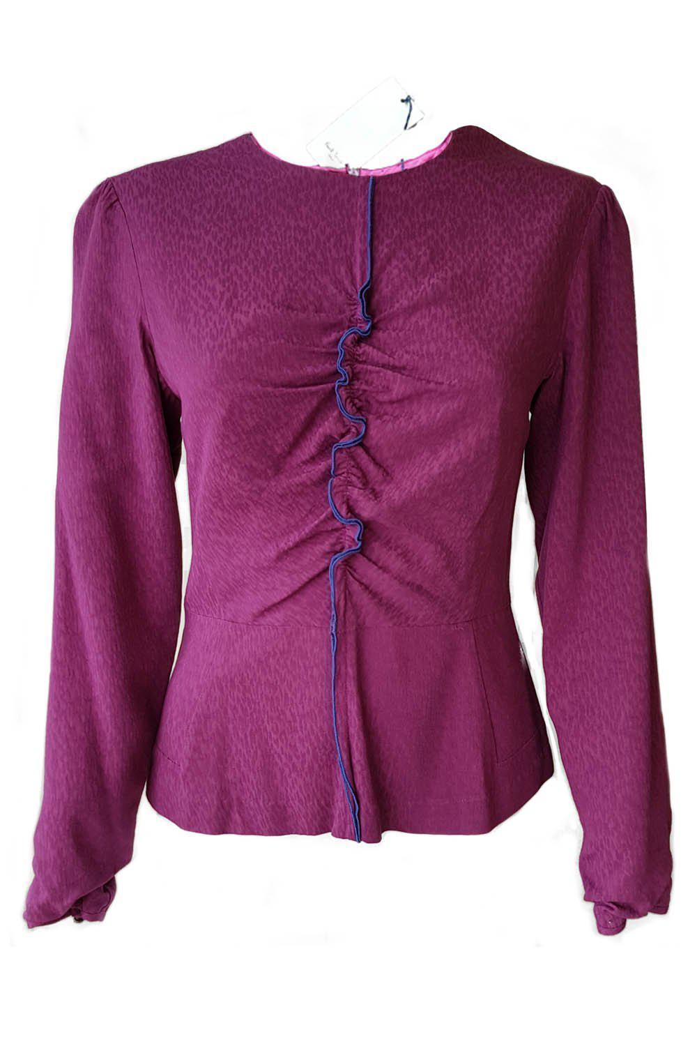 PAUL by PAUL SMITH Purple Peplum Long Sleeve Top (42)-Paul Smith-The Freperie