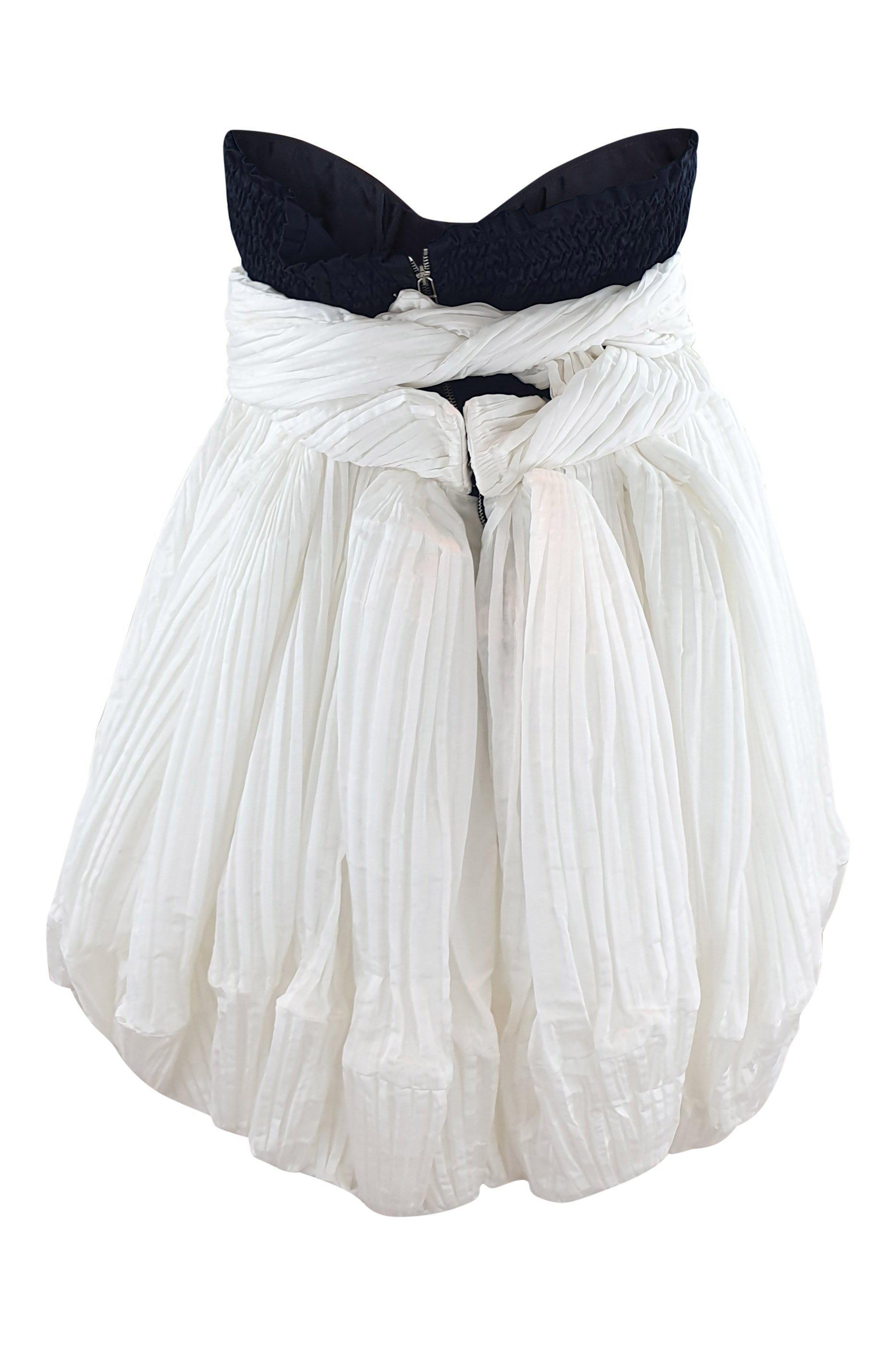 PAULE KA White Silk Blend Bubble Hem Strapless Dress (FR 40)-Paule Ka-The Freperie