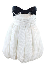 Load image into Gallery viewer, PAULE KA White Silk Blend Bubble Hem Strapless Dress (FR 40)-Paule Ka-The Freperie

