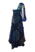 Load image into Gallery viewer, PETER PILOTTO Midnight Blue AW 2019 Hand Painted Tulle Ball Gown (UK 6)-Peter Pilotto-The Freperie
