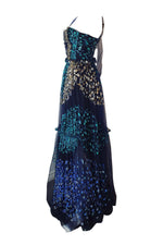 Load image into Gallery viewer, PETER PILOTTO Midnight Blue AW 2019 Hand Painted Tulle Ball Gown (UK 6)-Peter Pilotto-The Freperie

