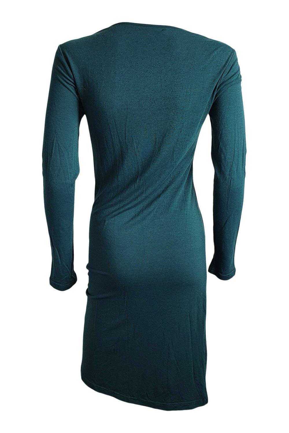 PHARD Green Long Sleeved V Neck Fitted Dress (S)-Phard-The Freperie