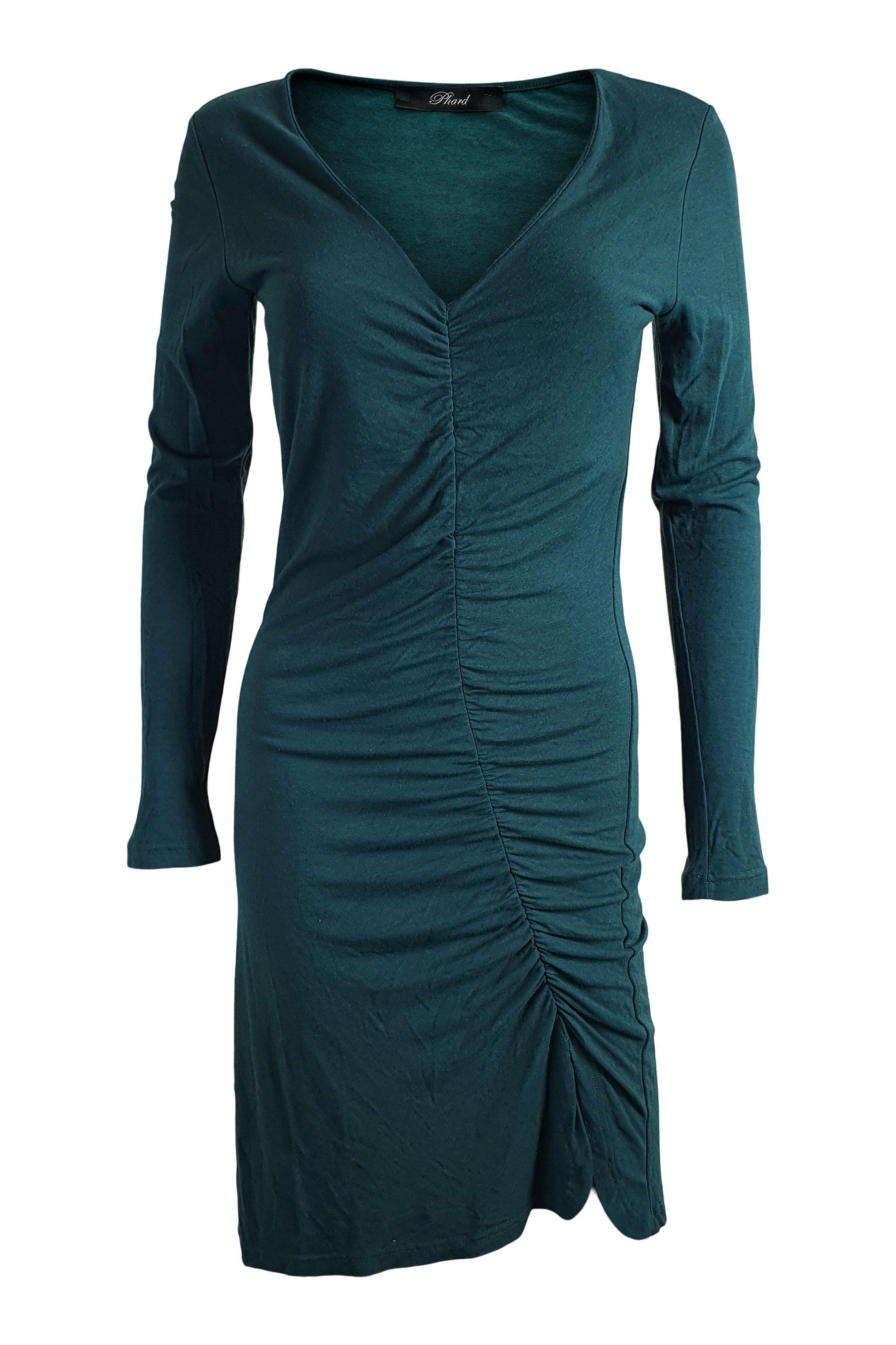 PHARD Green Long Sleeved V Neck Fitted Dress (S)-Phard-The Freperie