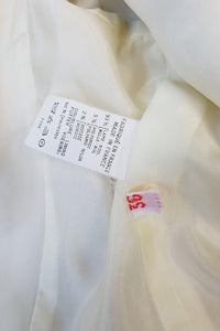 PIERRE BALMAIN Paris Cream and Black Pinstripe Vintage Skirt Suit (FR 36)-Pierre Balmain-The Freperie