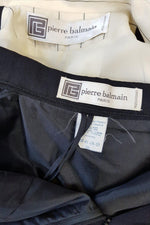 Load image into Gallery viewer, PIERRE BALMAIN Paris Cream and Black Pinstripe Vintage Skirt Suit (FR 36)-Pierre Balmain-The Freperie

