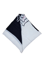 Load image into Gallery viewer, PIERRE CARDIN Geometric Black White and Pink Scarf 94cm-Pierre Cardin-The Freperie
