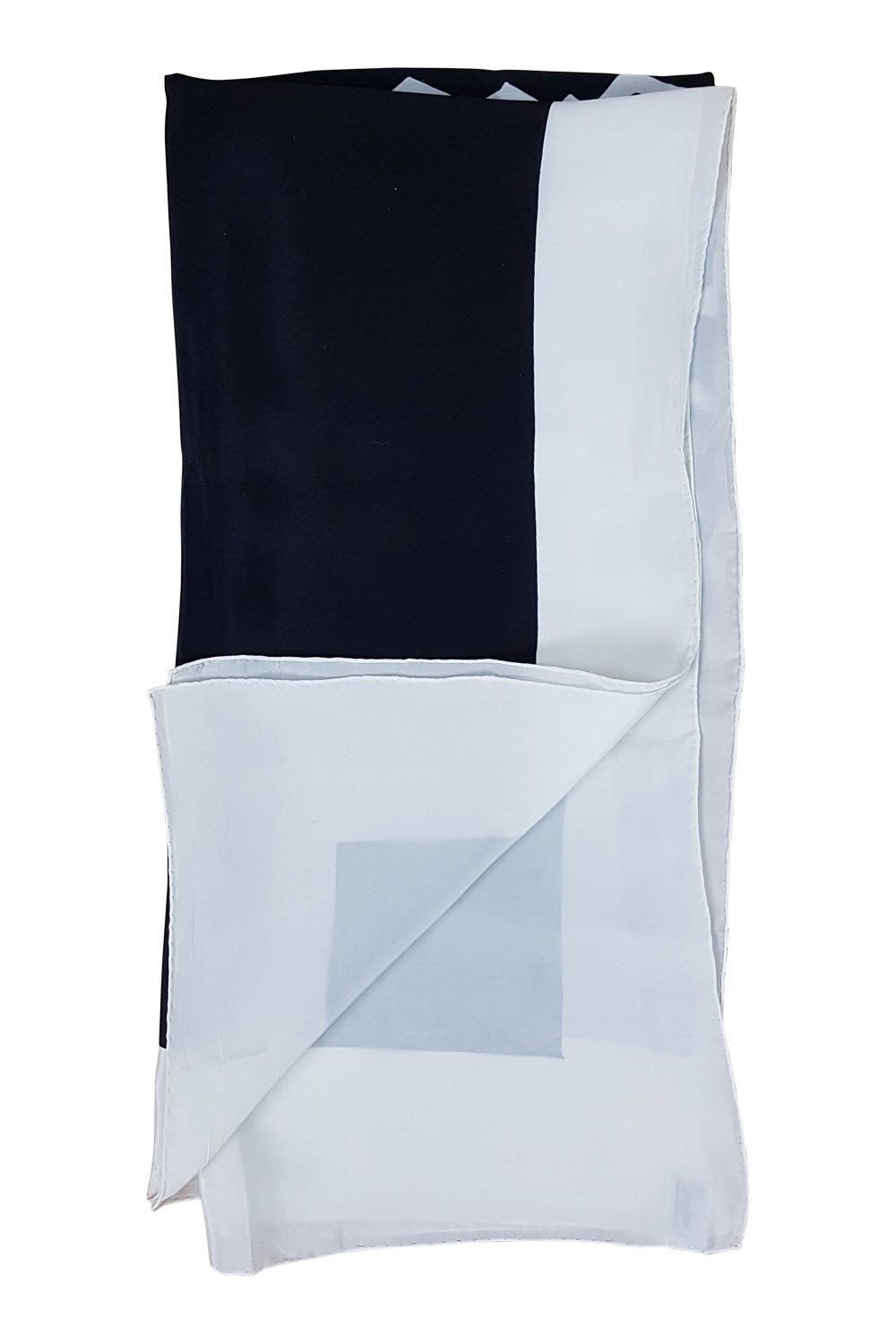 PIERRE CARDIN Geometric Black White and Pink Scarf 94cm-Pierre Cardin-The Freperie