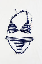 Load image into Gallery viewer, PILY Q Nautical Stripe Bikini (UK 10)-PILYQ-The Freperie
