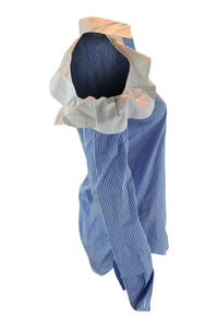 PINKO White Collar Blue Stripes Off Shoulder Shirt (UK 8)-Pinko-The Freperie