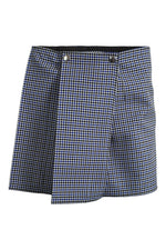 Load image into Gallery viewer, PLAN C Blue Dogtooth Check Cotton Micro Mini Skirt (IT 38)-PLAN C-The Freperie
