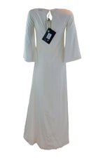 Load image into Gallery viewer, PORTS 1961 White V Front 3/4 Sleeve Maxi Dress (38)-Ports 1961-The Freperie
