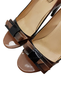 PRADA Bi Colour Open Toe Patent Heels (36)-Prada-The Freperie