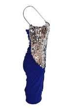 Load image into Gallery viewer, PREEN By THORNTON BREGAZZI Crepe Sequin Electric Blue Jodie Bodycon Dress (M)-Preen by Thornton Bregazzi-The Freperie
