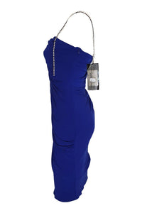 PREEN By THORNTON BREGAZZI Crepe Sequin Electric Blue Jodie Bodycon Dress (M)-Preen by Thornton Bregazzi-The Freperie
