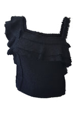 Load image into Gallery viewer, PROENZA SCHOULER Black Tweed Crop Top (UK 6)-Proenza Schouler-The Freperie
