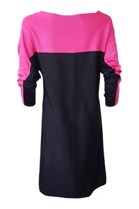 RALPH LAUREN Black and Pink Colour Block T-Shirt Dress (M)-Ralph Lauren-The Freperie
