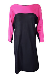 RALPH LAUREN Black and Pink Colour Block T-Shirt Dress (M)-Ralph Lauren-The Freperie