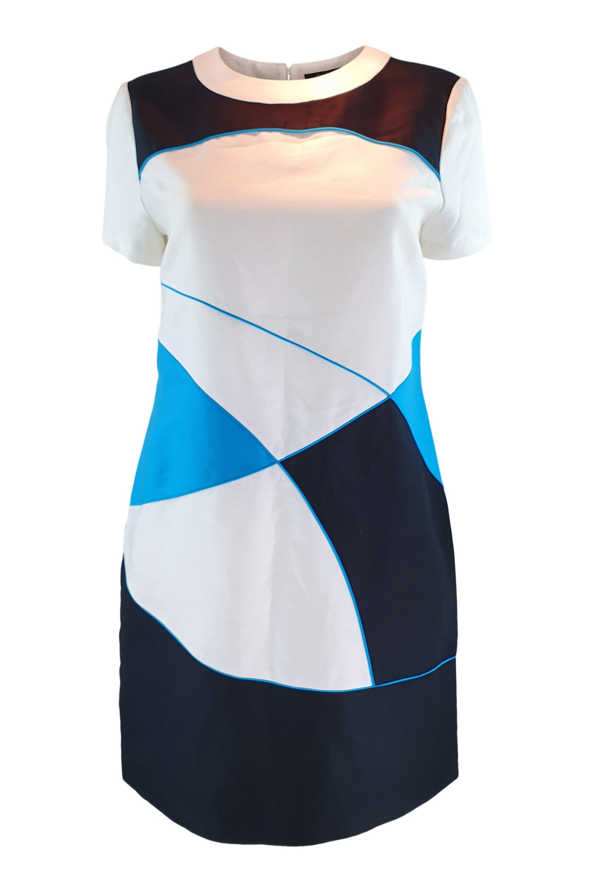 RAOUL Ivory Black Hockney Blue Nicholson Dress (UK 10)-Raoul-The Freperie