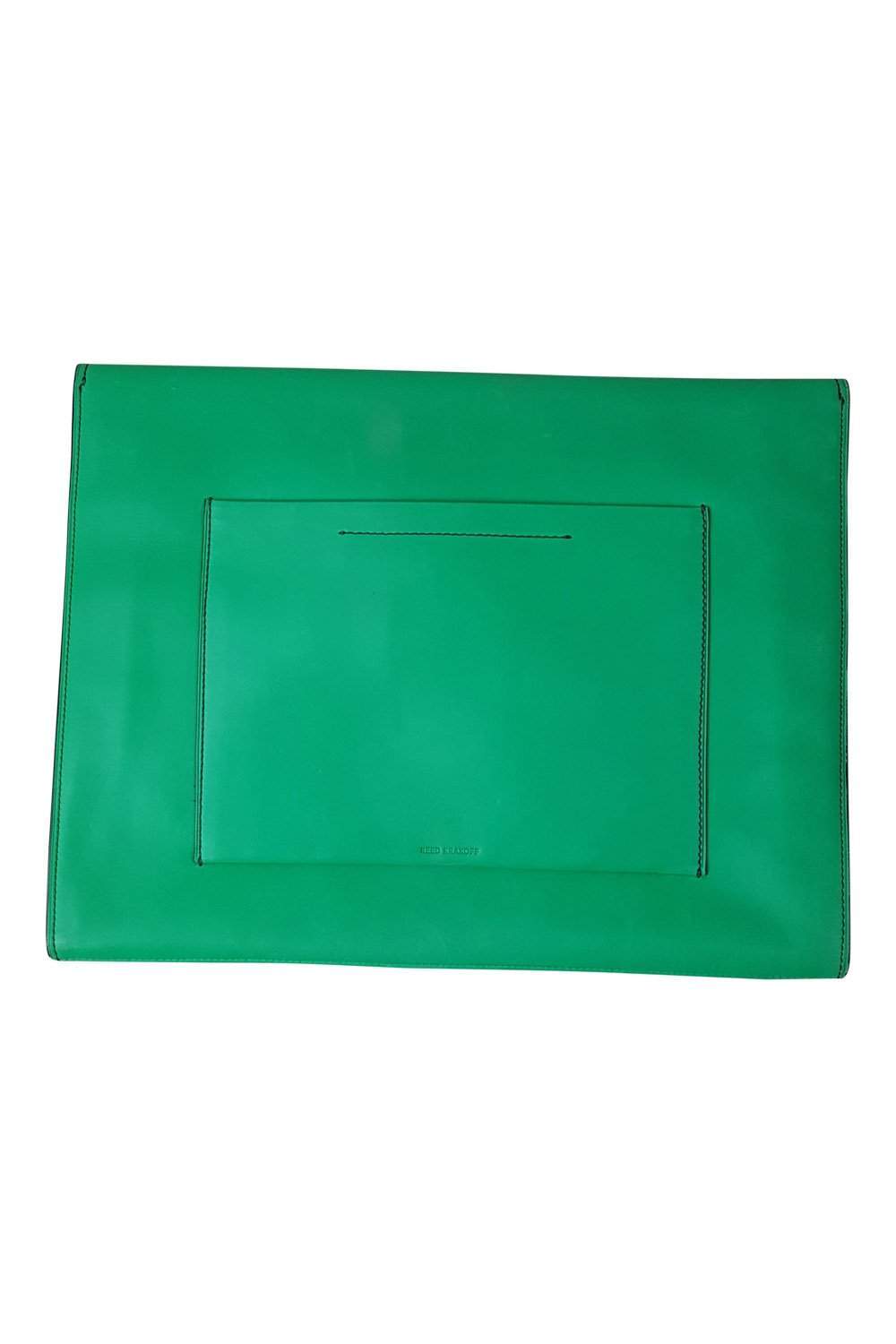 REED KRAKOFF Large Green leather Clutch Bag-Reed Krakoff-The Freperie