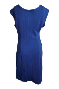 RINA SCIMENTO Blue Ruched Front Knee Length Shift Dress (XL)-Rina Scimento-The Freperie