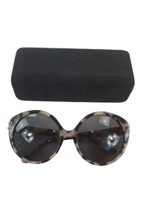 ROLAND MOURET Grey Tortoiseshell Round Eye Farrah Sunglasses 57-19-135-Roland Mouret-The Freperie