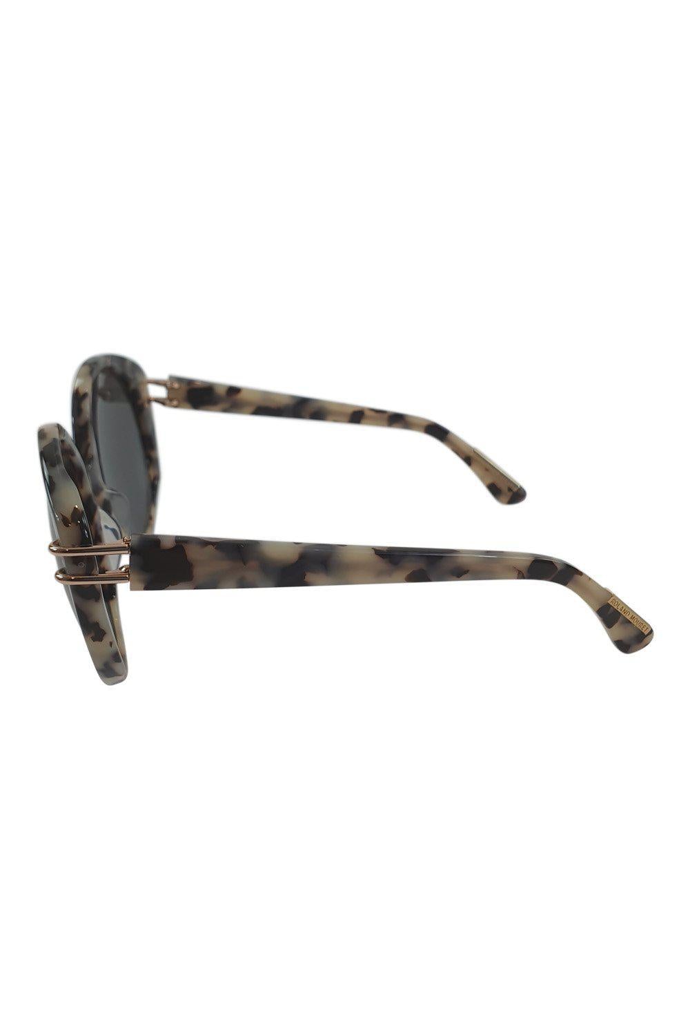 ROLAND MOURET Grey Tortoiseshell Round Eye Farrah Sunglasses 57-19-135-Roland Mouret-The Freperie