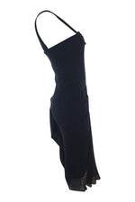 Load image into Gallery viewer, ROLAND MOURET Navy Blue Wool Blend Dress and Cape Set (UK 10)-Roland Mouret-The Freperie
