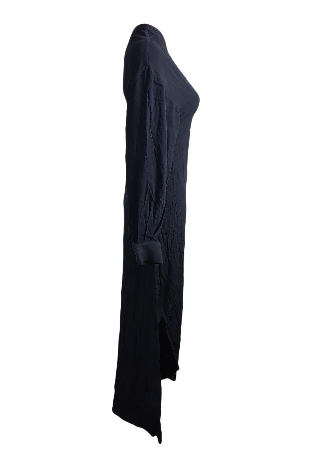 ROSETTA GETTY Black Crepe One Shoulder Maxi Dress (2)-Rosetta Getty-The Freperie
