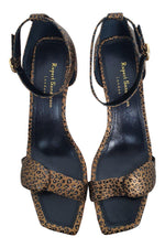 Load image into Gallery viewer, RUPERT SANDERSON Melissa 60 Laminate Leopard Maple Brown Sandals (40)-The Freperie
