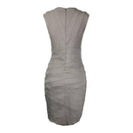 Load image into Gallery viewer, Robert Rodriguez Cream/ Beige Bodycon dress V-Neck US 4 | UK 8-The Freperie
