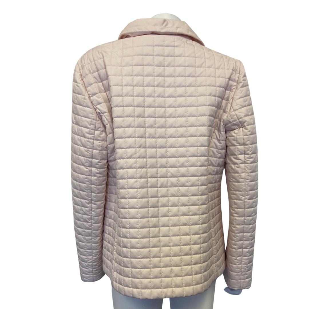SALVATORE FERRAGAMO Pastel Pink Quilted Jacket (43 - UK 10-12)-The Freperie