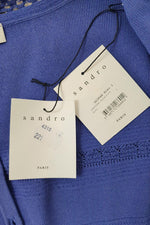 Load image into Gallery viewer, SANDRO Egrantine Blue Knit Long Sleeved Cropped Cardigan (S)-Sandro-The Freperie
