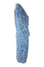 Load image into Gallery viewer, SARAH SPENCER Vintage Blue White Abstract Print Skirt Suit (12)-Sarah Spencer-The Freperie
